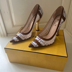 Fendi Zucca FF Logo PVC Heel Size 40